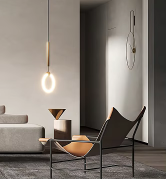 Italian Leisure Chair Modern Leisure Chair Advanced Gray Black and White Gray Chandelier Coffee Table Side Table Corner Table G773 3d model