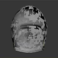 Silver Metallic Medieval Knight Helmet With Gold Accents And Pointed Visor Design