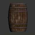 Rustic Wooden Barrel With Wooden Staves Metal Hoops And Classic Design Structure