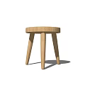Modern Round Wooden Side Table With Three Legs And Smooth Surface Design 3d model
