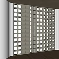 Modern Interior Room Divider with Geometric Openings and Light Penetration 3d model