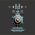 Detailed Blue Missile Model With Engines Fins And Top Equipment 3D Rendering