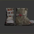Camouflage Daily Wear Boots With Silver Toe Caps White Laces And Red Accents