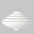 White Tiered Decorative Ornament Set Featuring Black Accent Lines For Modern Home Decor