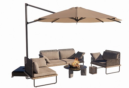 Outdoor Seat Parasol 3d model