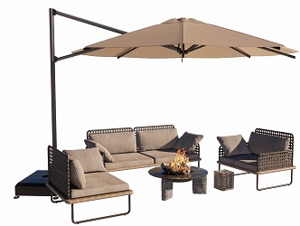 Outdoor Seat Parasol 3d model