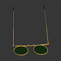 Stylish Golden Frame Round Lenses Glasses With Green Flip up Covers For Daily Use