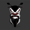 Sleek Modern White Motorcycle With Red Accents Black Seat And Yellow Rims