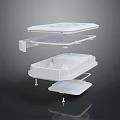 White Medical Laboratory Tray Exploded View With Stacked Components Layers