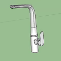 Two Modern Stainless Steel Faucets With Curved Spout And Handle Design