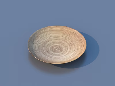 Elegant Round Wooden Grain Plate For Daily Necessities And Home Decor 3d model