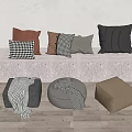 Modern Sofa Stool Cushion Pedal Cushion 3d model