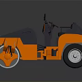 Orange Road Roller With Blue Top Black Seat And Roller Drum Wheels