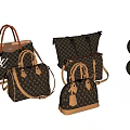 Classic Pattern Leather Bags Collection With Tote Handbags Round Shapes And Handles