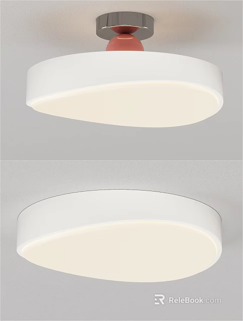 Modern White Ceiling Light With Sleek Design And LED Lighting For Home Interior 3d model