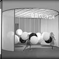 Modern Exhibition Booth Design With Curved Structure Spherical Installation MIK Signage And Panel Displays
