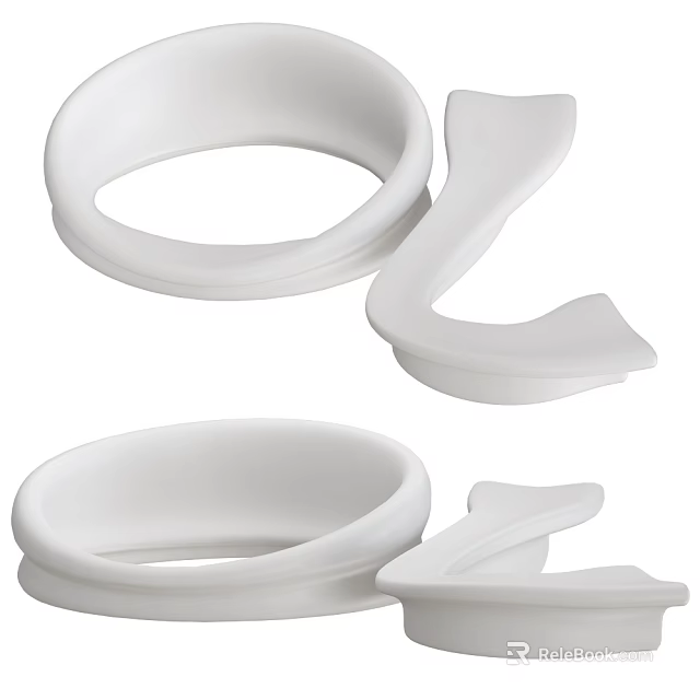White Shower Sauna Accessories Set With Bucket And Ladle For Bathroom Spa Use 3d model 