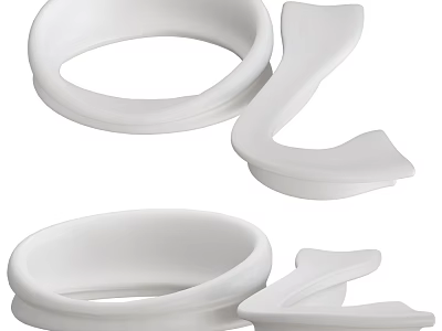 White Shower Sauna Accessories Set With Bucket And Ladle For Bathroom Spa Use 3d model