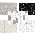 Feather pattern ceramic tile floor tile wall tile wall panel stone background wall marble pattern stone 3d model