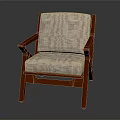 Stylish Wooden Chair Design With Mahogany Frame And Beige Padded Cushion Backrest
