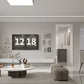 Modern Minimalist Open Plan Dining And Living Room Interior Design With Comfortable Elegant Home Furnishings