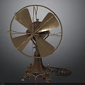 Vintage Brass Table Fan With Ornate Base And Metal Blades
