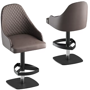 Light Luxury Bar Chair Bar Chair Backrest Chair Leather 3d model