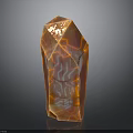Shiny Transparent Polygonal Crystal With Orange Pink Gradient On Black Background
