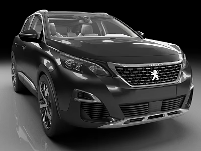 Black Peugeot SUV With Modern Front Design And Stylish Look 3d model