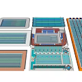 Swimming Pool Design With Multiple Layout Plans And Different Pool Structures 3d model