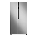 Stainless Steel Side by Side Refrigerator With Black Handle And Digital Control Panel 3d model
