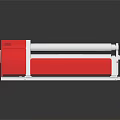Red And White Industrial Machine With Roller And Control Box Structure