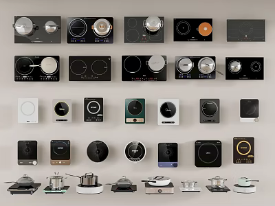 Modern Fireplace Control Panel Designs Featuring Various Knob Styles For Home Interior 3d model