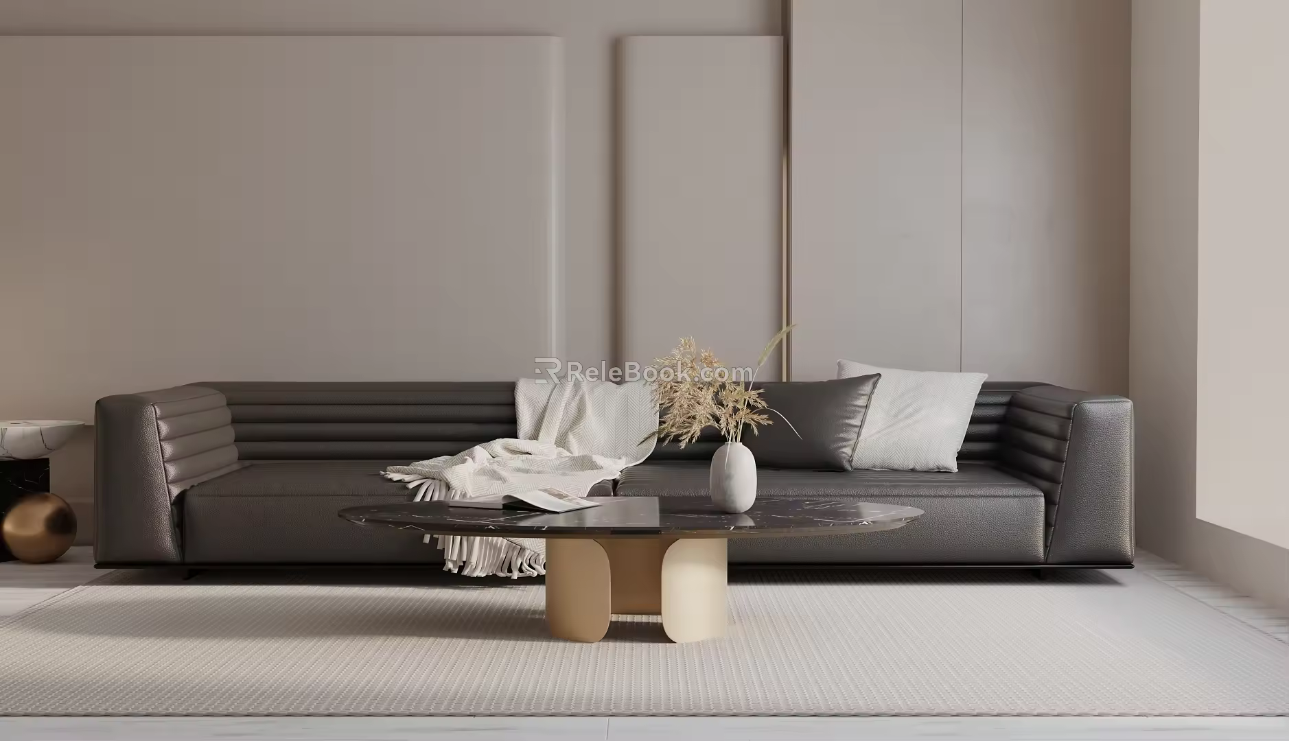 Modern three-seat sofa 3d model