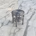 Woven Coffee Table With Two Tier Design And Braided Legs On Marble Floor