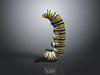 Colorful Striped Curved Sculpture With Vibrant Design And Smooth Lines Detailing 3d model