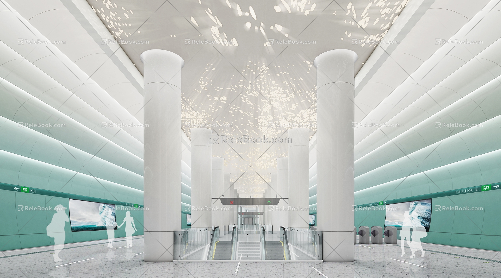 Design of Ecological Metro Station Public Area 3d model