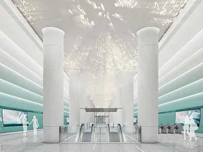 Design of Ecological Metro Station Public Area 3d model