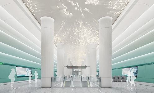 Design of Ecological Metro Station Public Area 3d model