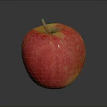 Fresh Red Apple with Yellow Specks and Stem on Dark Shiny Background 3d model