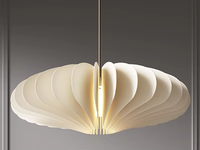 Modern White Petal Shaped Pendant Light With Layered Design And Soft Glow 3d model