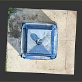 Blue Police Call Box Structure With Windows Door And Blue Roof On White Base