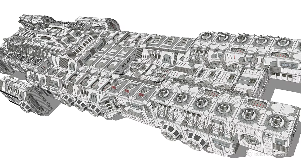 Complex Mechanical Structure With Detailed Sci Fi Design And Intricate Components 3d model 