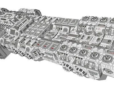 Complex Mechanical Structure With Detailed Sci Fi Design And Intricate Components 3d model