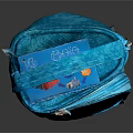Stylish Blue Handbag With Zipper Closure And Carry Handle For Daily Use