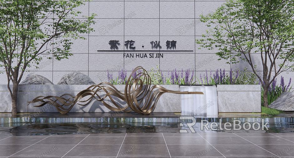 Modern City Sculpture Sculpture Waterscape Wall Abstract Sculpture Sculpture Waterscape Landscape Tree Demonstration Area Landscape model