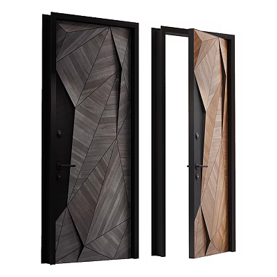 Modern swing door single door 3d model