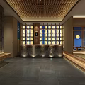 Traditional Japanese Restaurant Interior With Wooden Decor Bar Seating Tatami Style