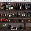 Assorted Wine Bottles Glasses Fresh Fruits and Plants in Bar Area