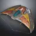 Advanced Winged Spacecraft Design With Metallic Copper Golden Accents And Transparent Cabin For Space Exploration